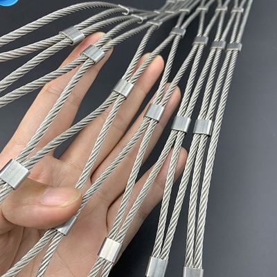 20mm Hole 316 Stainless Steel Wire Rope Ferrule Mesh Netting For Balustrade
