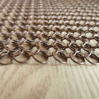 Gold Metal 1.5mm Decorative Wire Mesh Chain Link Fence Screen Customization
