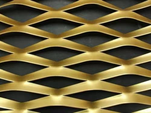 Golden Colour OEM Expanding Wire Mesh Diamond Shape Metal